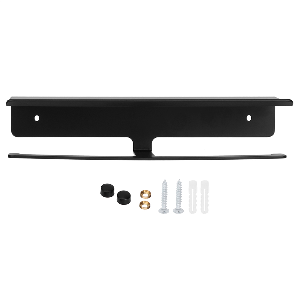Doppelter, Wandmontierter Toilettenpapierhalter Aus Aluminium In Schwarz Mit Ablage, Rollenhalter Und Badezimmeraufbewahrung, 28 X 11,5 X 6 Cm, 416 G
