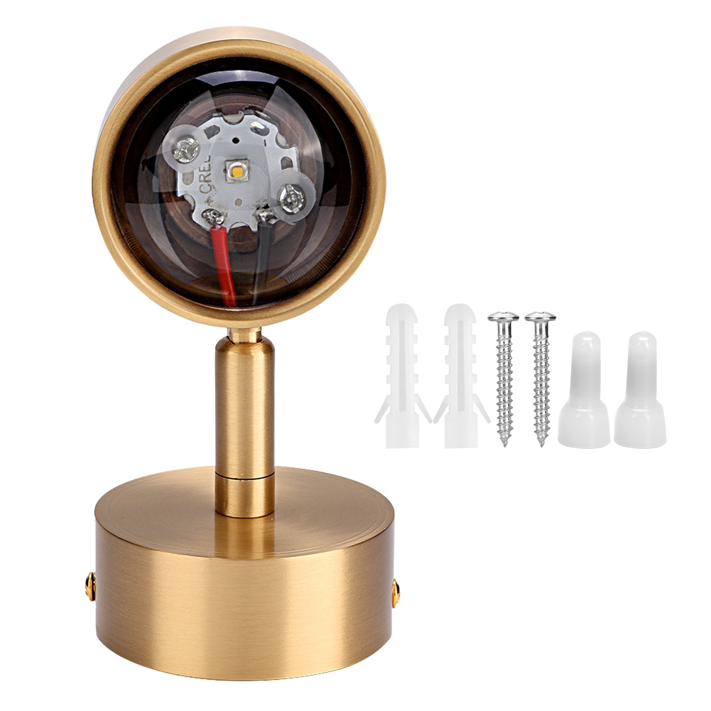 Einfache 3-watt-wandleuchte Aus Vergoldetem Kupfer (220 V) Für Flur, Treppenhaus, Korridor Und Schlafzimmer