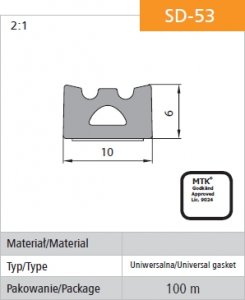 Selbstklebende Dichtung Schwarz Sd-53/4-0 106 Mb - 100,0 Mb - Usz Sd-53
