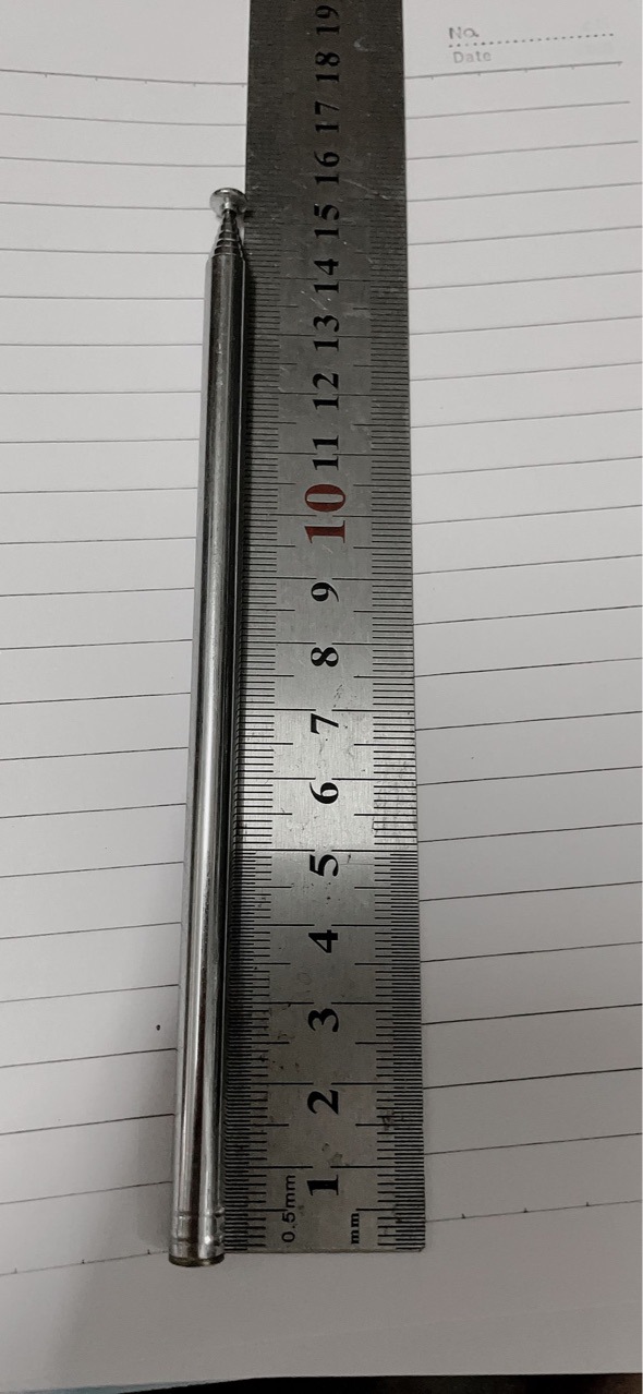 Teleskopantenne Für Funkgeräte, 7140-7 Segmente, M2,5 Innengewinde, 150 Mm Zusammengeklappt, 870 Mm Ausgeklappt (neu).