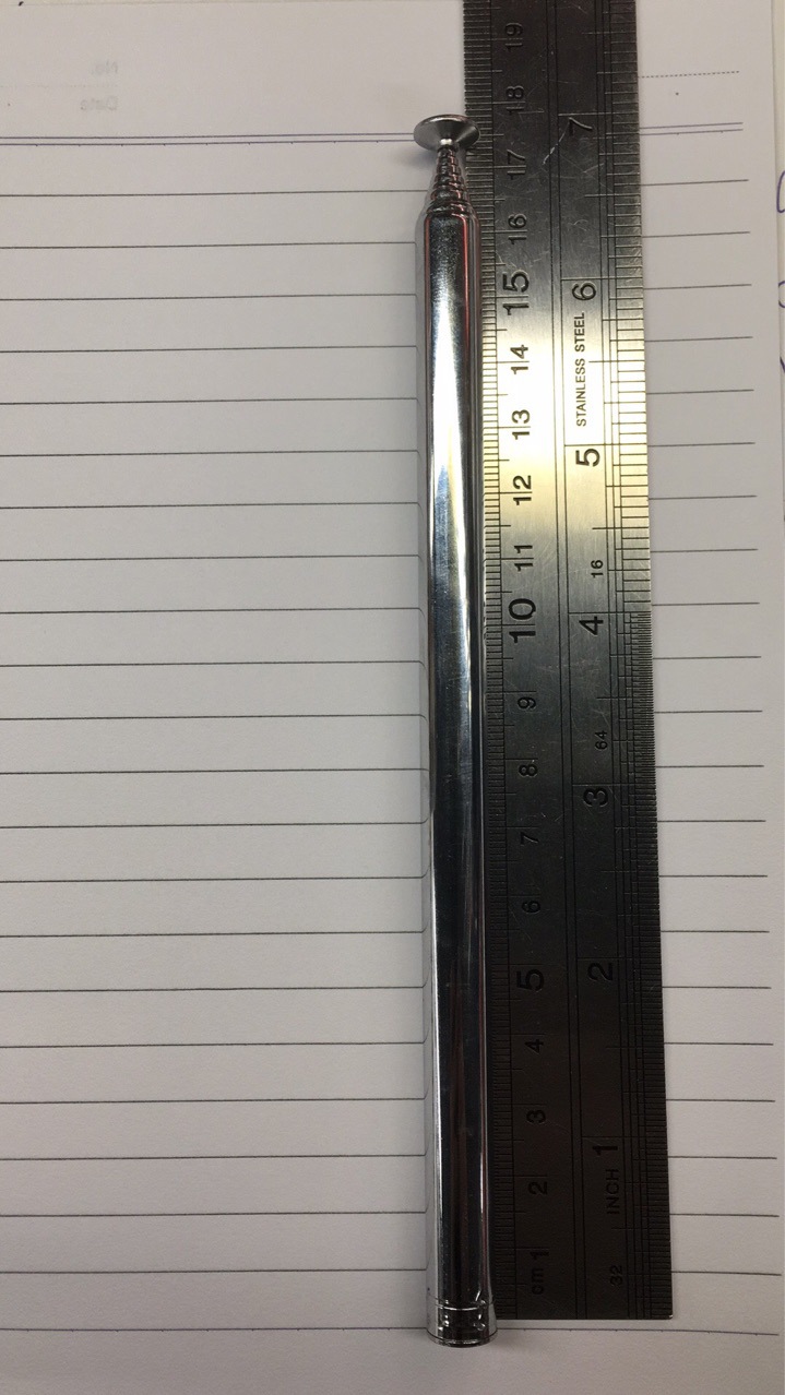 Teleskopantenne, 10160-10 Segmente, M4 Innengewinde, 1,75 Mm Im Geschlossenen Zustand, 1,4 M Im Ausgefahrenen Zustand.