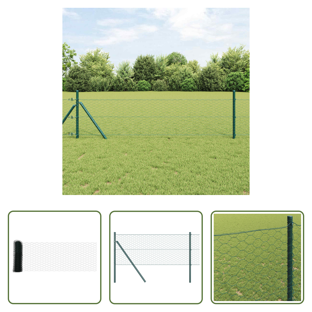 Vidaxl Terrassenzaun - Hexagonzaun Grün 0,6 X 10 M Pvc