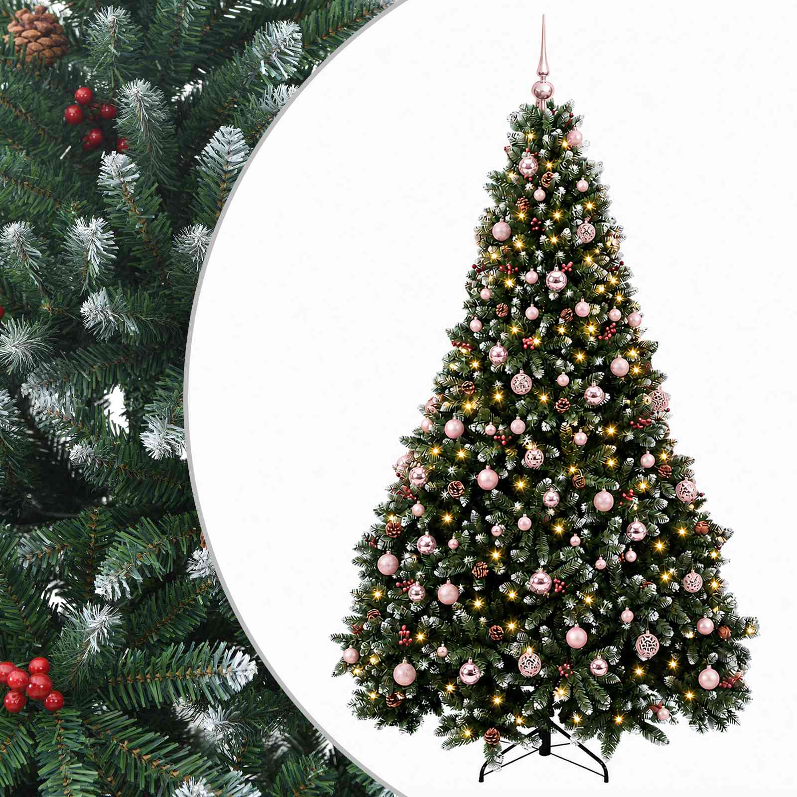 Künstlicher Weihnachtsbaum Grün Mit Christbaumkugeln 210 Cm Vidaxl