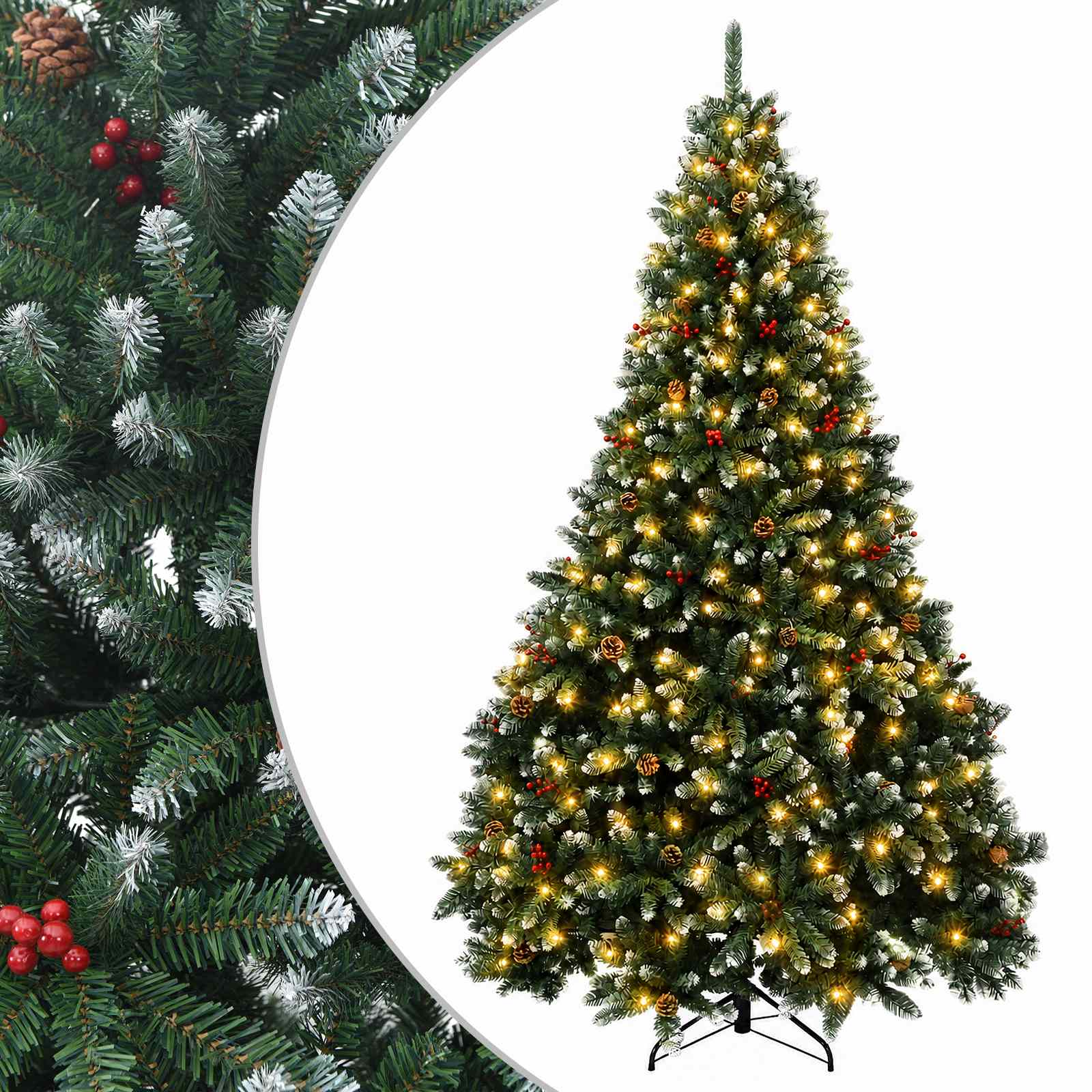 Künstlicher Klappbarer Weihnachtsbaum 300 Cm 600 Leds Vidaxl