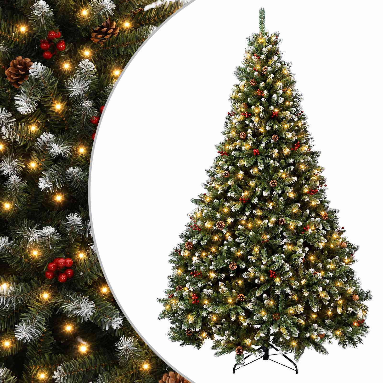 Künstlicher Klappbarer Weihnachtsbaum 240 Cm 600 Leds Vidaxl