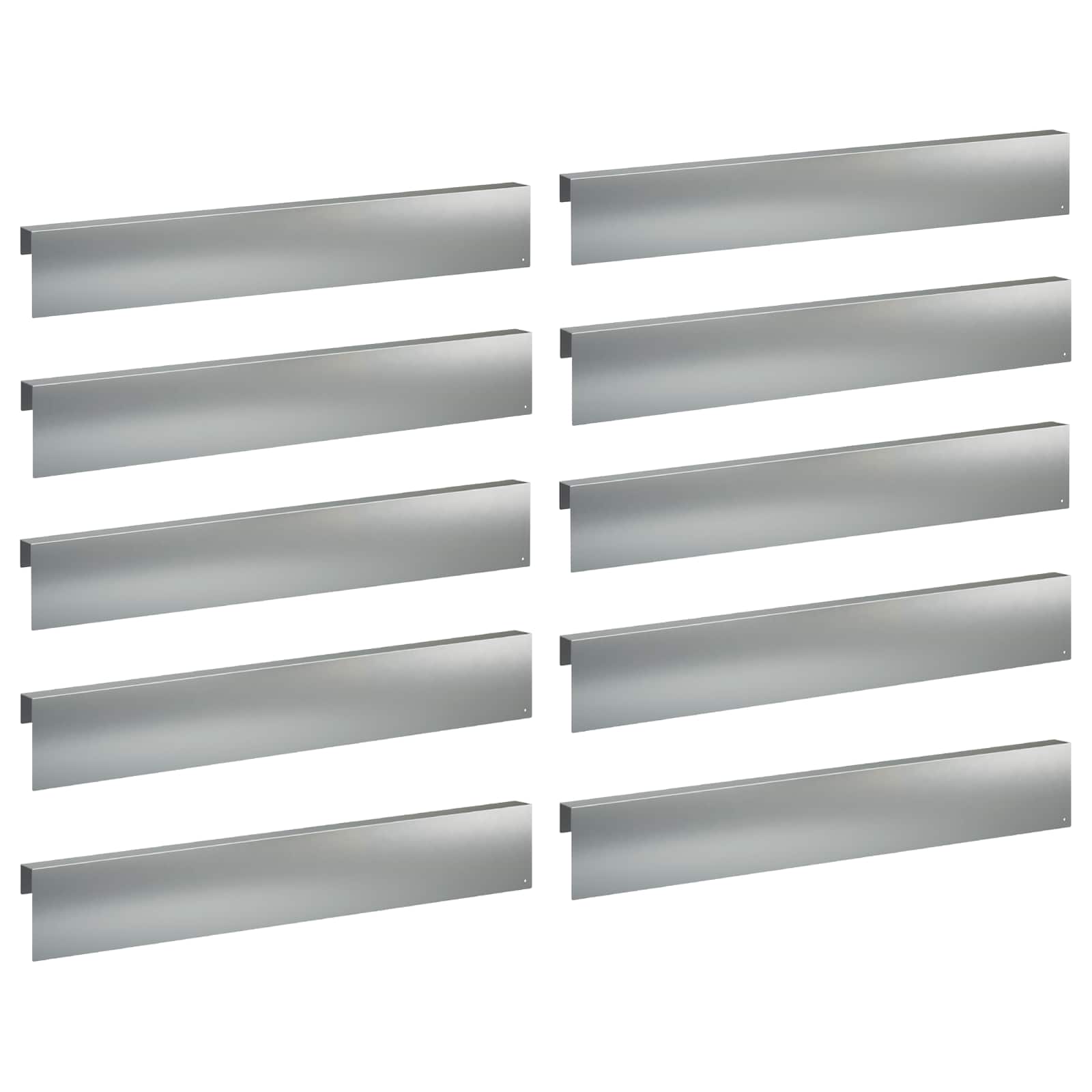 Garten-abdeckprofil 10 Stk. 100 X 5 X 15 Cm Verzinkter Stahl Vidaxl