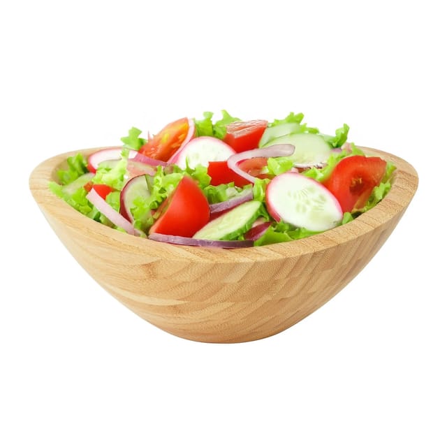 Relaxdays Salatschüssel, Bambus, Oval, Hxbxt: 12 X 29 X 27,5 Cm, Servierschüssel Für Salat, Snacks, Obstschale, Natur