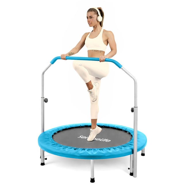 Serenelife Fitness Trampolin Ø102cm, Bis 150kg, Blau