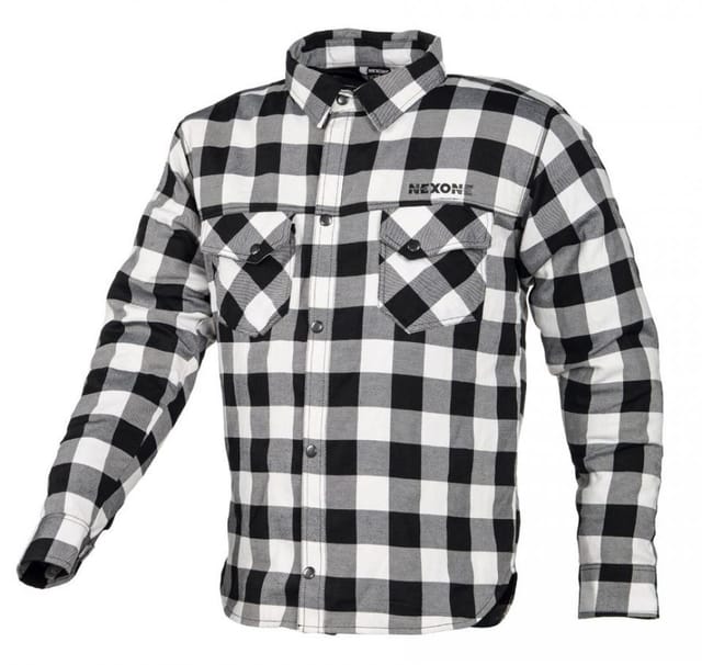 Hemd Stadt Textil Für Motorrad Roller Mann Nexone Schwarz Weiß