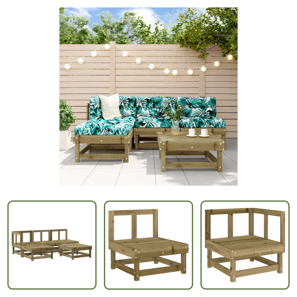 Holzsofa - 5-tlg. Garten-lounge-set Kiefernholz Imprägniert