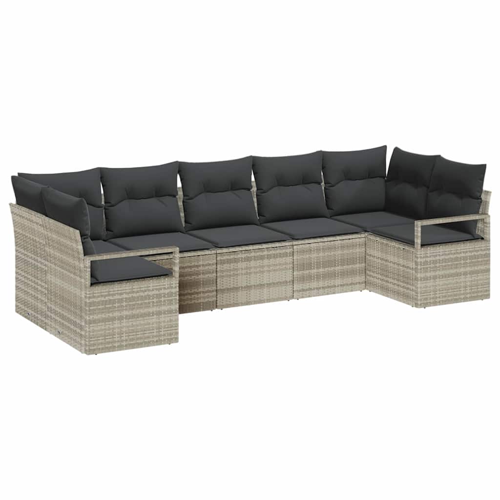 Maison Exclusive - Sofa Set 7 Stk. Hellgrau [synthetisch]: Poly R