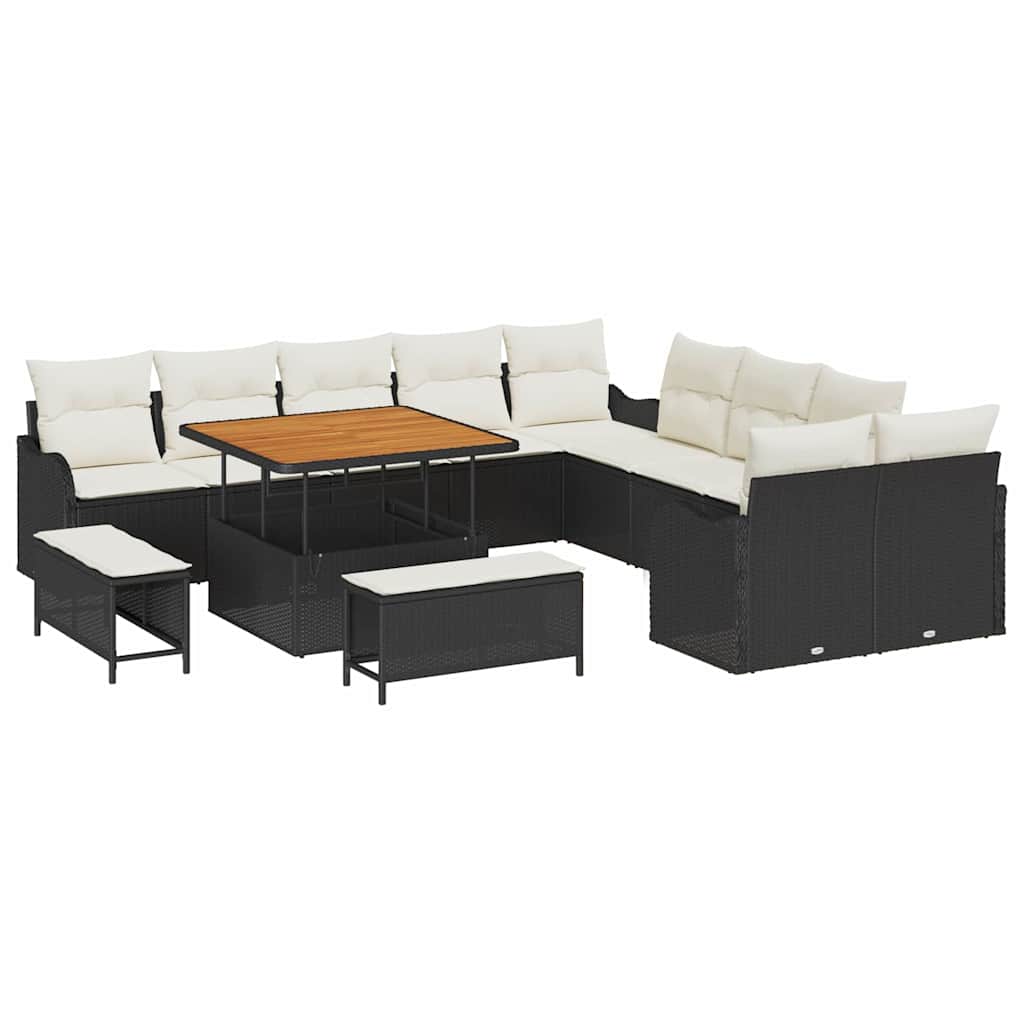Maison Exclusive - Garten-sofa-set 13 Stk. Schwarz Poly-rattan