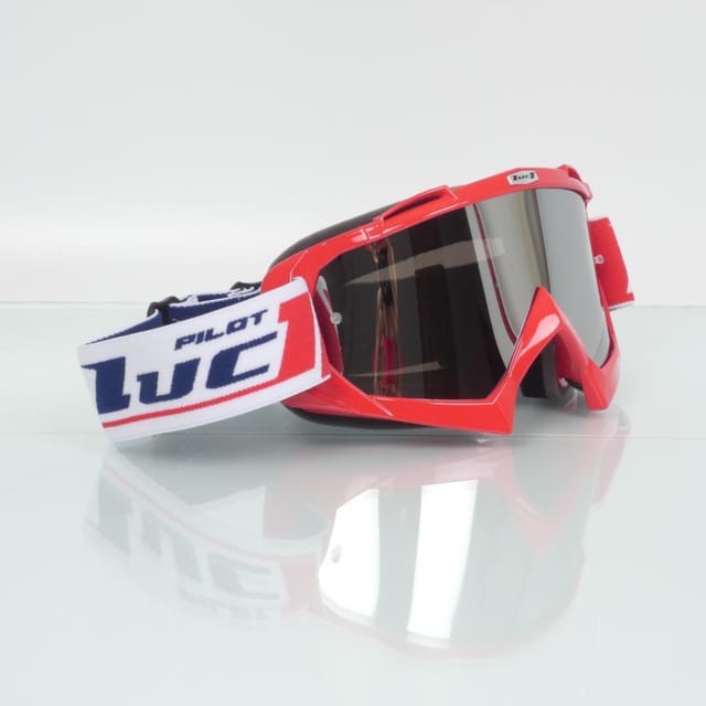 Brillenmaske Für Motorradhelm Cross Enduro Pilot Team Luc1 Rot