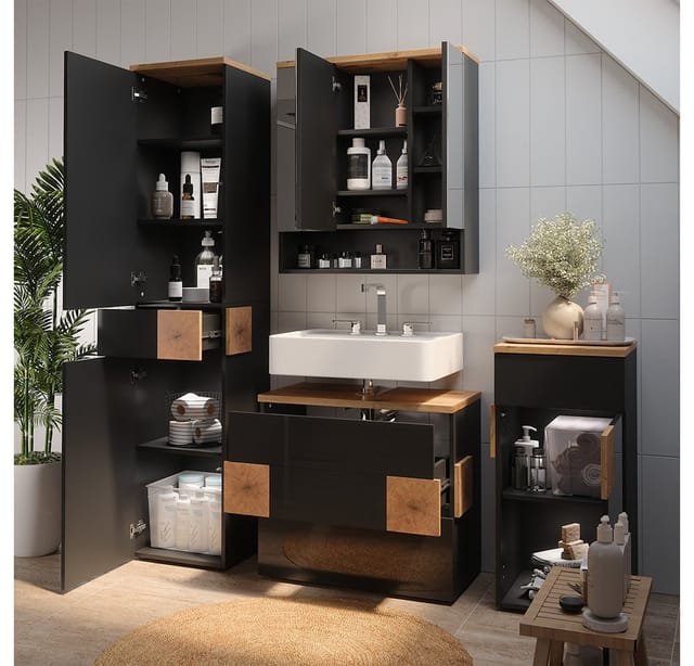Badmöbel-set Eden, Anthrazit, 4 Teile, Vicco