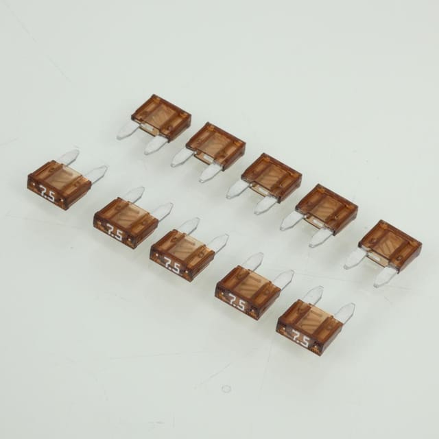 Set Aus 10 N Mini-flachstecksicherungen 7.5a 11x16x4mm Für Auto