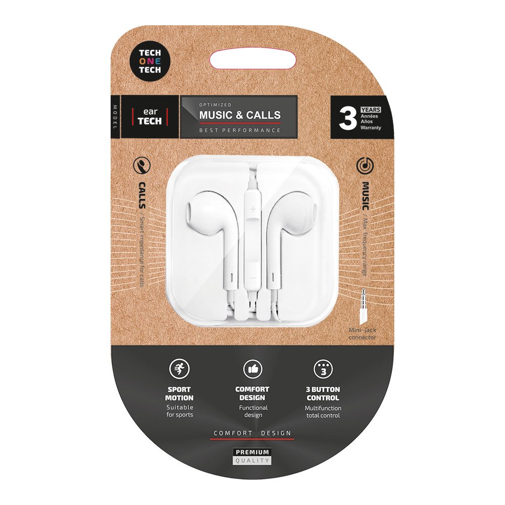 Eartech-kopfhörer Tech One Tech Miniklinkenanschluss – Weiß