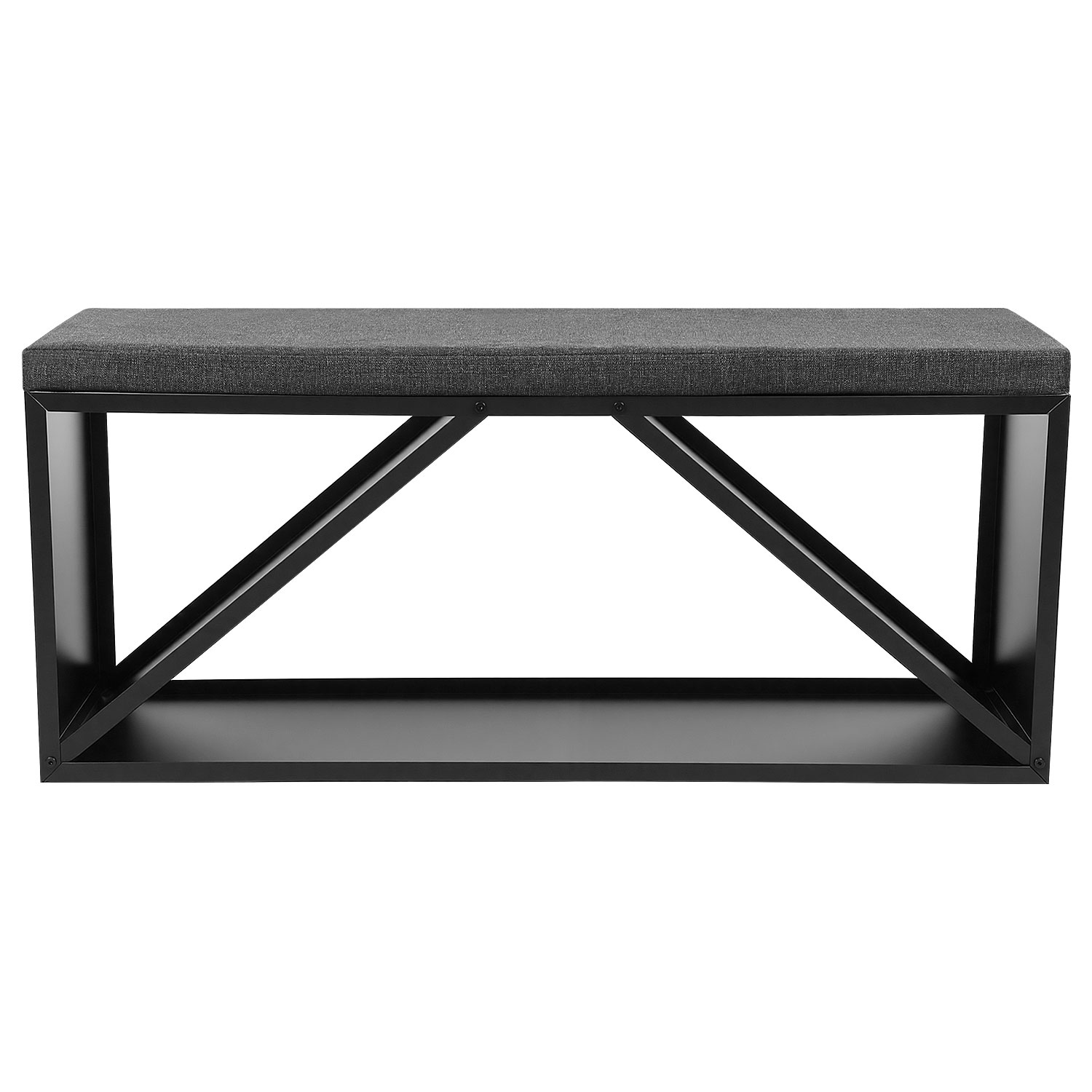 Jiubiaz Kaminholzregal Mit Gepolsterter Sitzbank, Brennholzständer Aus Metall Für Innen, Schwarz/grau, 102 × 35 × 40 Cm