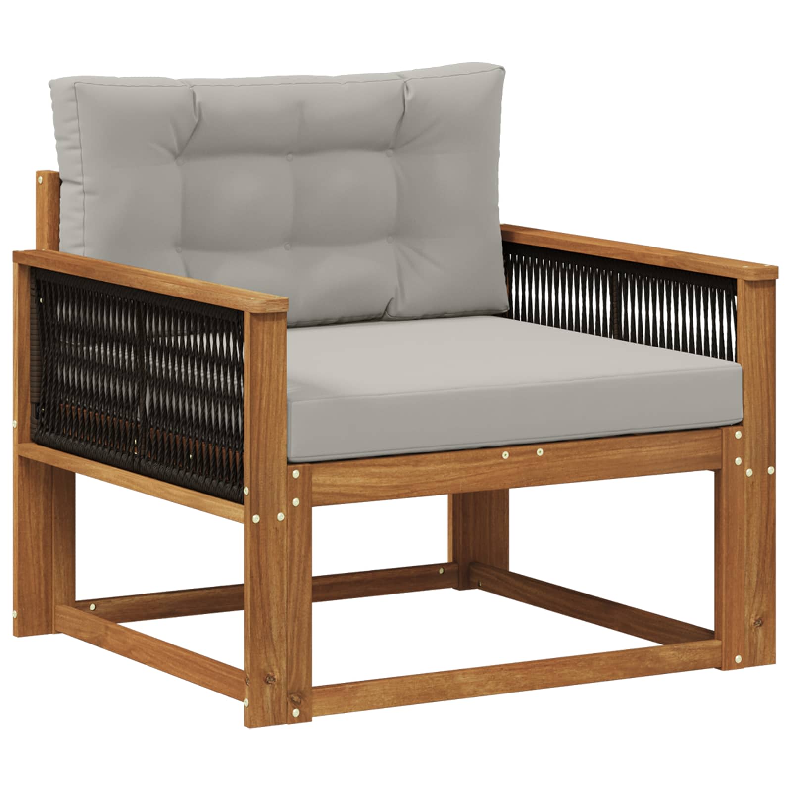 Maison Exclusive - Outdoor Mittelsofa Natur Und Hellgrau 83 X 91