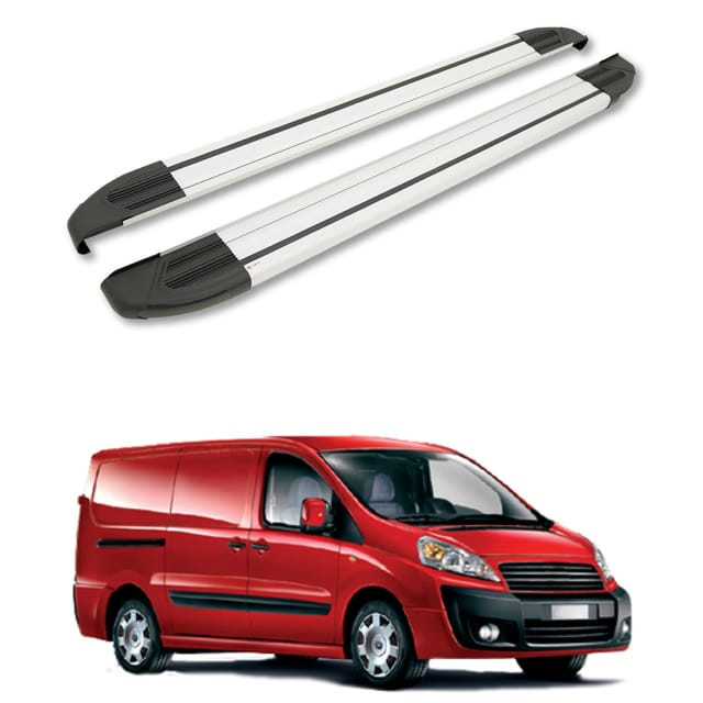 Turtle Kompatibel Mit Fiat Scudo (mk2) 2006-2016 / Lange Version Trittbrett Brillant Grau