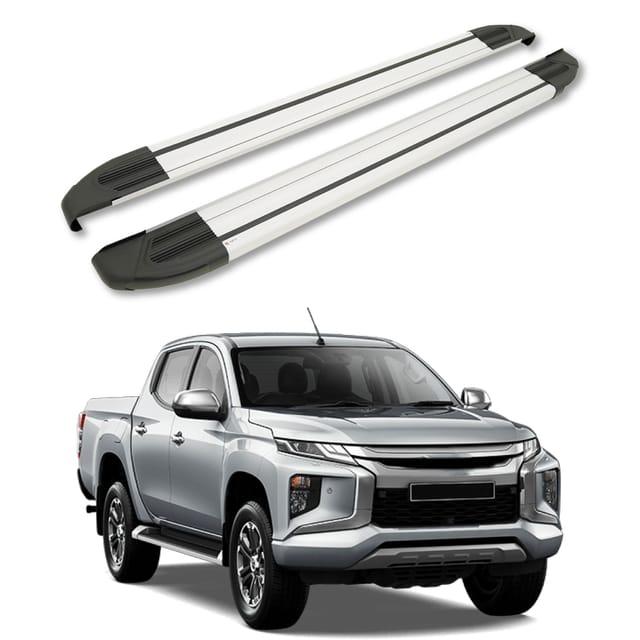 Turtle Kompatibel Mit Mitsubishi L200 (mk5) 2015-2025 Trittbrett Brillant Grau