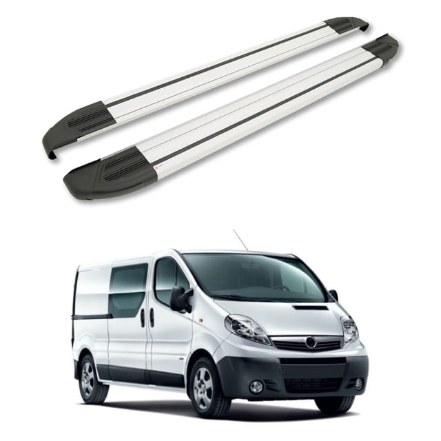 Turtle Kompatibel Mit Opel Vivaro (x83) 2001-2014 / Kurze Version Trittbrett Brillant Grau