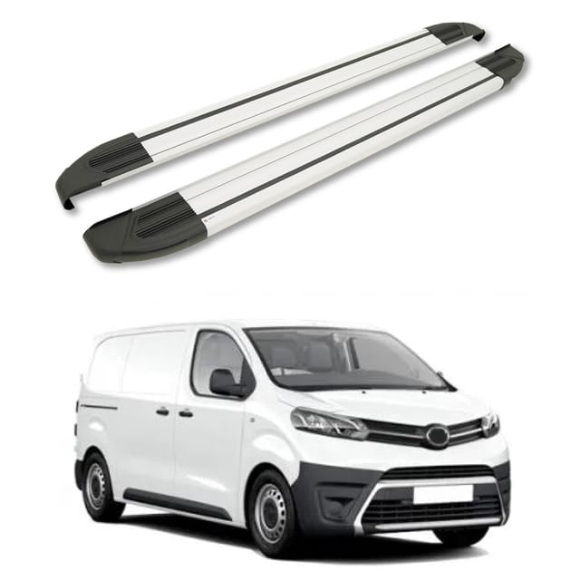 Turtle Kompatibel Mit Toyota Proace (mk2) 2013-2016 / Lange Version Trittbrett Brillant Grau