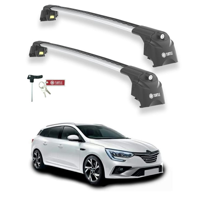 Turtle Kompatibel Mit Renault Megane Grand Tourmaline 2016-2024 Dachträger Air2 Grau
