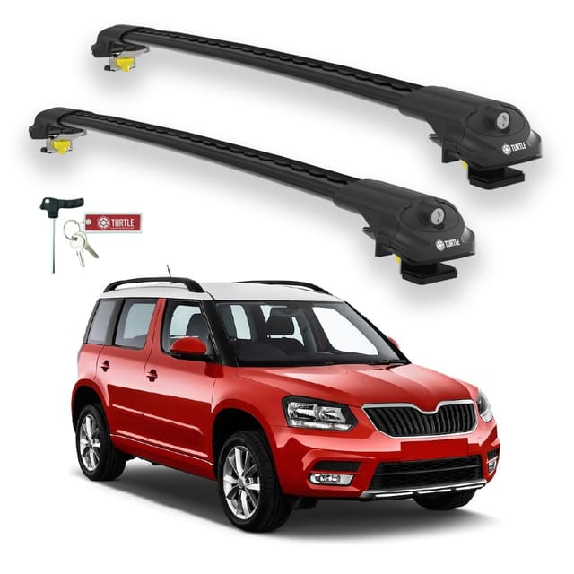 Turtle Kompatibel Mit Skoda Yeti (5l) 2009-2017 Dachträger Air1 Schwarz