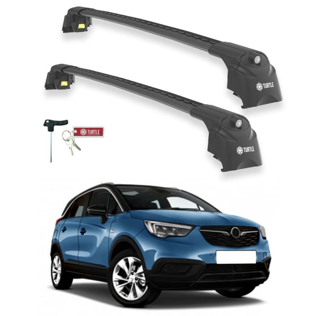 Turtle Kompatibel Mit Opel Crossland X 2017-2020 Dachträger Air2 Schwarz
