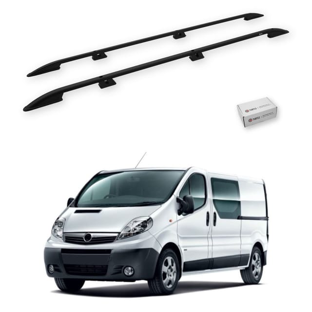 Turtle Kompatibel Mit Opel Vivaro (x83) 2001-2014 / Lange Version Dachreling Crown Schwarz