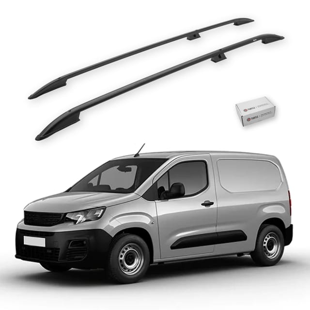 Turtle Kompatibel Mit Peugeot Partner 2019-2025 / Lange Version Dachreling Crown Schwarz