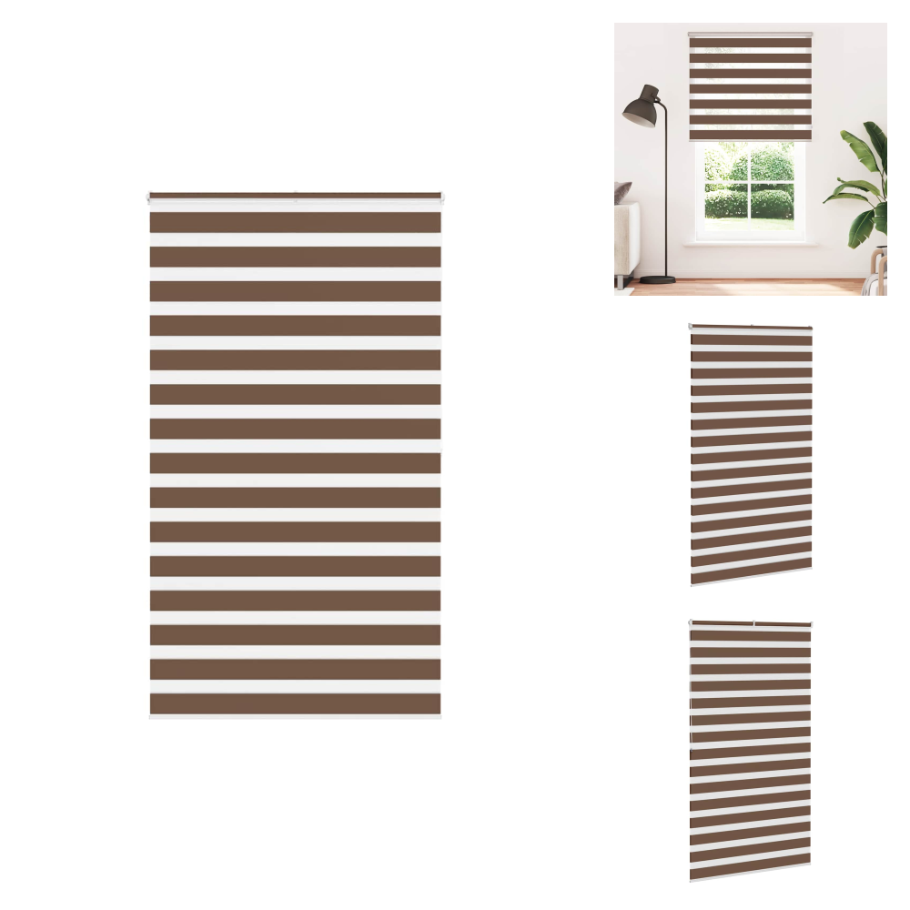 Zebrarollo Braun 120x200 Cm Stoffbreite 115,9 Cm Polyester - Zebra-jalousie - Zebra-jalousien - Zebra-rollo - Doppelrollo