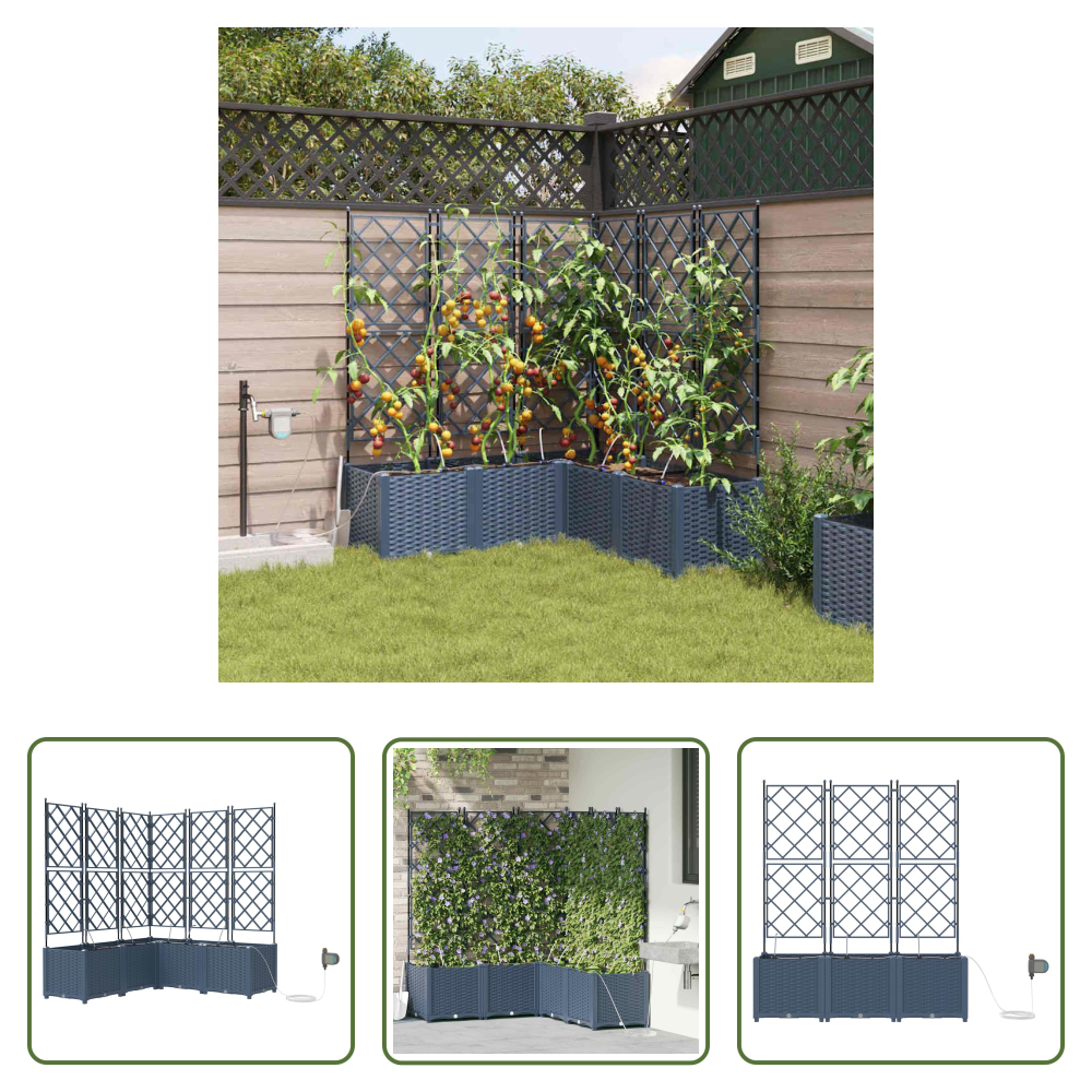 Stahl - Garten-pflanzgefäß 3 Pcs Grau 80 X 80 X 143 Cm Stahl
