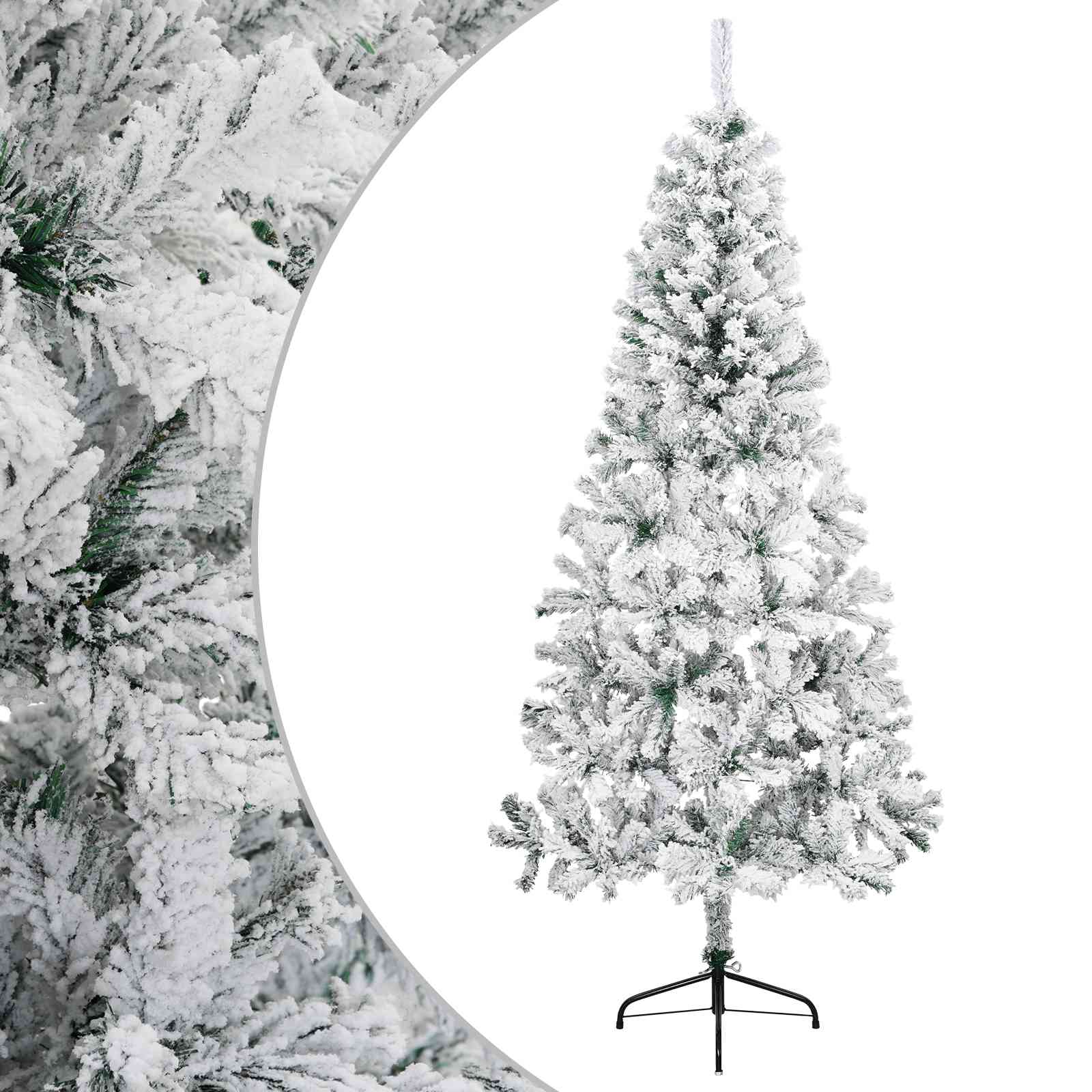 Künstlicher Weihnachtsbaum 150 Cm Pvc Und Stahl Grün Und Weiß Vidaxl