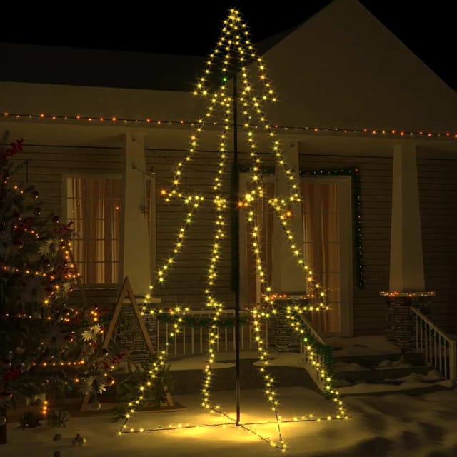 Weihnachtsbaum In Kegelform 360 Leds Indoor Outdoor 143x250 Cm Vidaxl