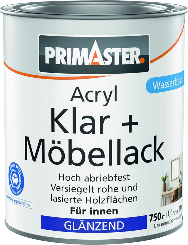 Primaster Acryl Klar + Möbellack 750 Ml Farblos Glänzend Lack