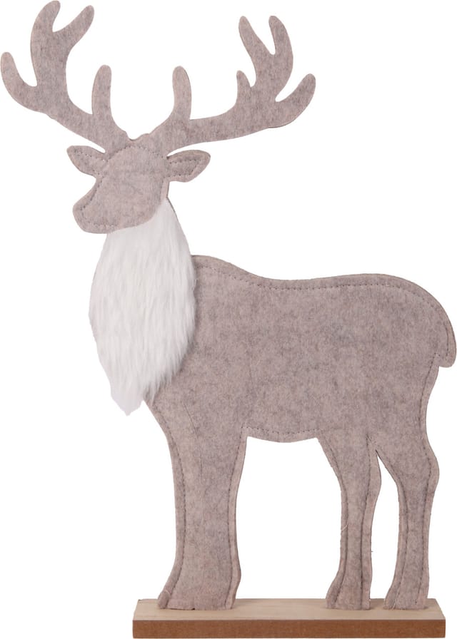 Dekoaufsteller Rentier Holz 50 X 34 Cm Grau Natur Weihnachtscharaktere