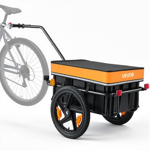 VEVOR Fahrradanhänger 2-in-1 Handwagen mit Sattelstützenbefestigung 40 kg, Lastenanhänger für Transport, Kohlenstoffstahl, 600D Oxford, mit Regenschutz & Reflektoren, Passend für 22-28 Zoll Räder