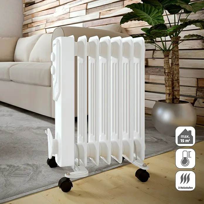 Voltomat HEATING Ölradiator (1.500 W, Raumgröße bis ca. 15 m², Weiß)
