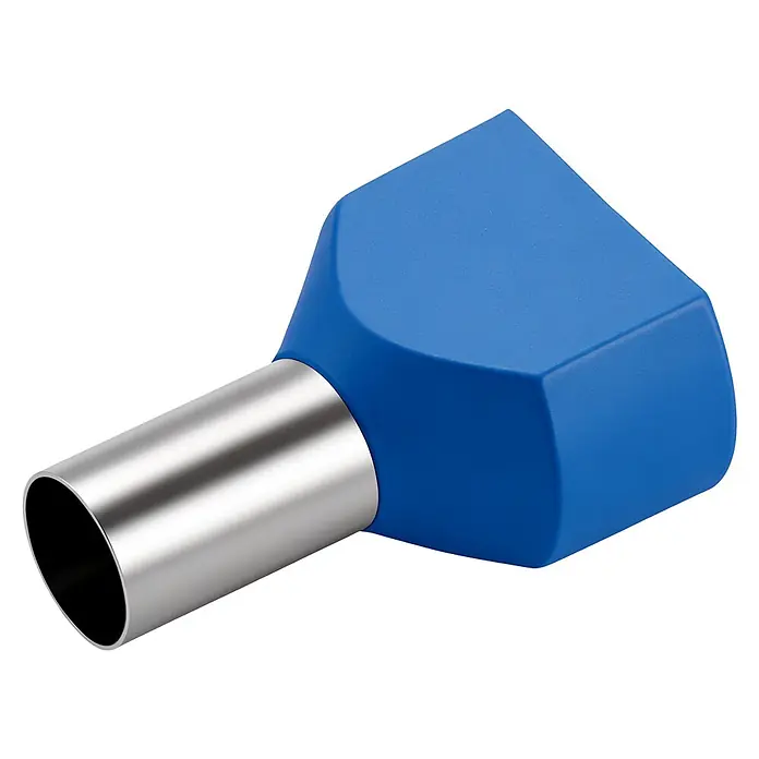 Aderendhülse TWIN isoliert 16 mm² (Metall, Blau, 5 Stk.)