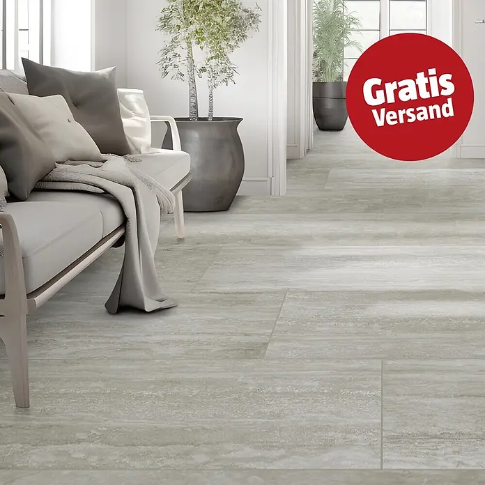 Feinsteinzeugfliese Trenova (120 x 60 cm, Grigio, Matt)