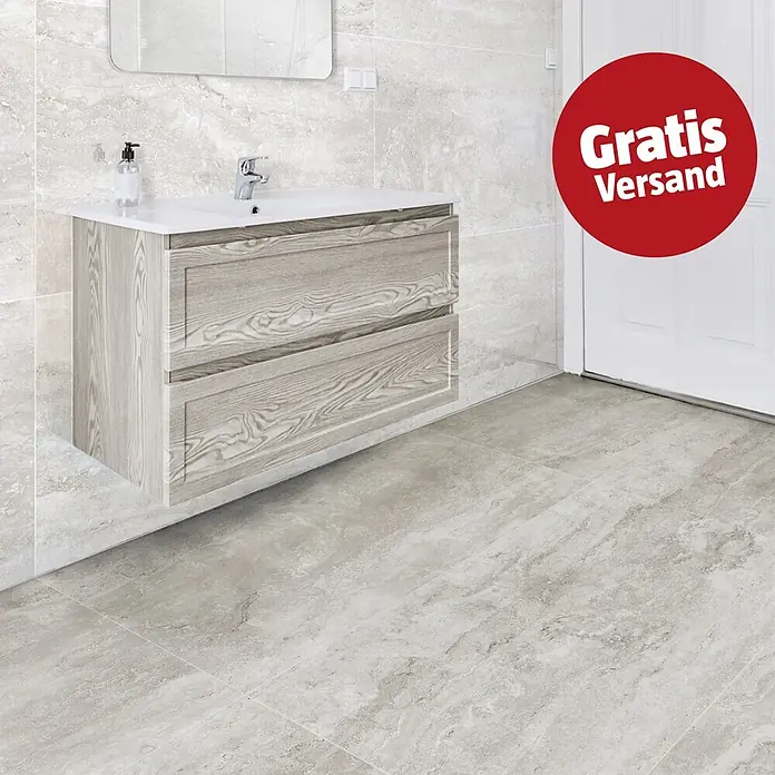 Feinsteinzeugfliese Trenova (120 x 60 cm, Grigio, Glänzend)