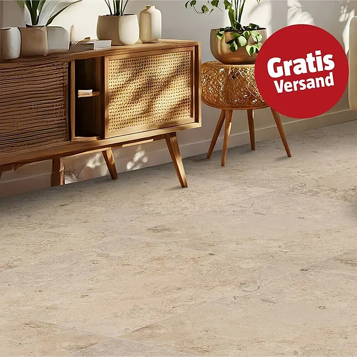 Feinsteinzeugfliese Fossil (60 x 60 cm, Sand, Matt)