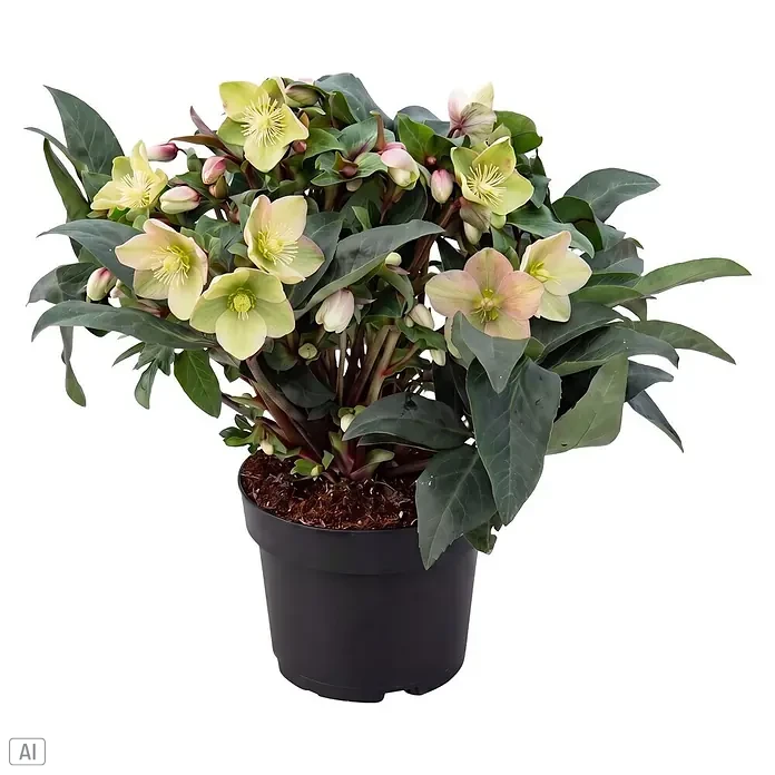 Piardino Christrose (Helleborus x ericsmithii 'Early Princess', Topfgröße: 21 cm, Weiß/Rosa)