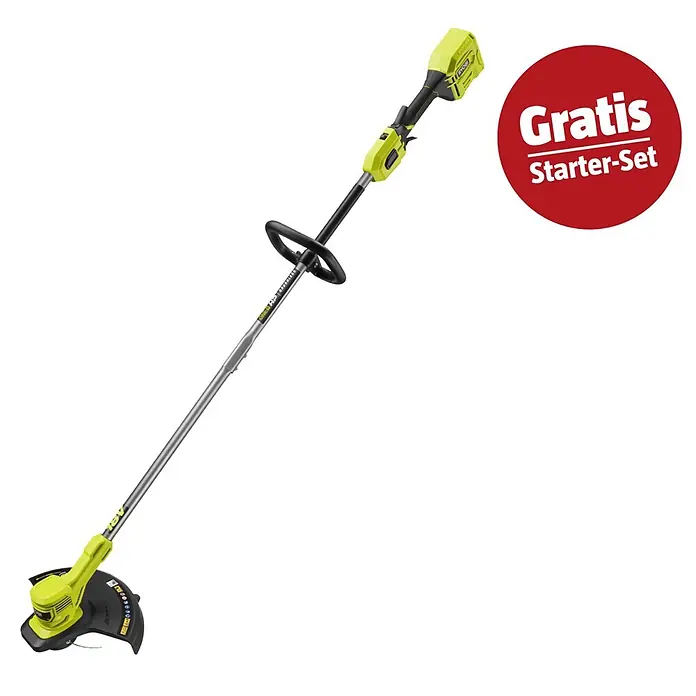 Ryobi ONE+ Maschinen-Set (Akku-Rasentrimmer RY18LTX33A-0,18V, 4 Ah Akku & 2A Ladegerät)