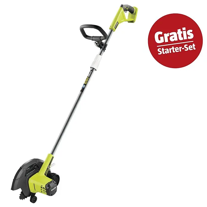 Ryobi ONE+ Maschinen-Set (Akku-Rasenkantenschneider RY18EGA-0,18V, 4 Ah Akku & 2A Ladegerät)