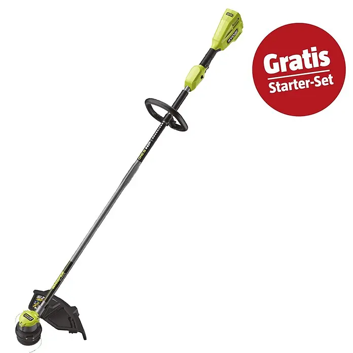 Ryobi ONE+ Maschinen-Set (Akku-Rasentrimmer RY18LTX38A-0,18V, 4 Ah Akku & 2A Ladegerät)