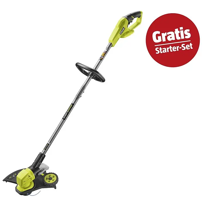 Ryobi ONE+ Maschinen-Set (Akku-Rasentrimmer RY18LT33A,18V, 4 Ah Akku & 2A Ladegerät)