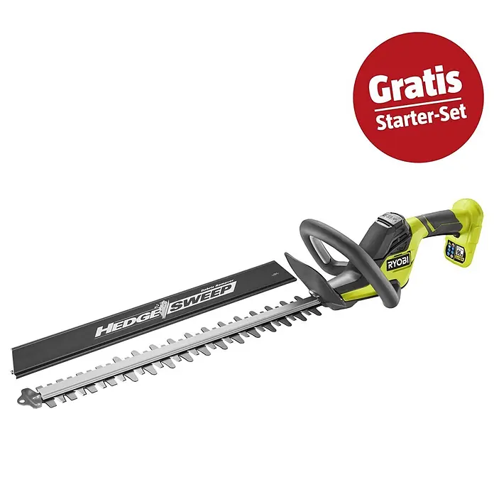 Ryobi ONE+ Maschinen-Set (Akku-Heckenschere RY18HT45A-0,18V, 4 Ah Akku & 2A Ladegerät)