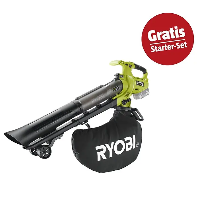 Ryobi ONE+ Maschinen-Set (Akku-Laubsauger & -Laubbläser RY18BVXA-0,18V, 4 Ah Akku & 2A Ladegerät)